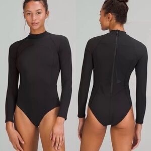 Lululemon Athletica Black Long-Sleeve Surf One-Piece Sz.6(no padding)